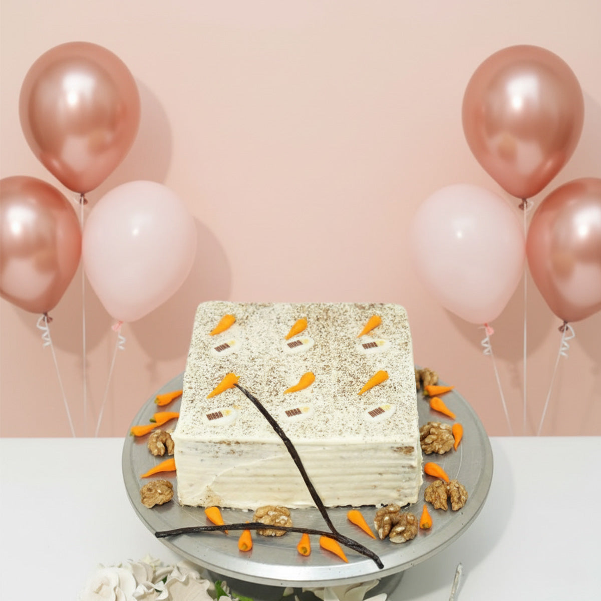 Spiced Carrot Walnut Cake & Helium Balloons Combo 🥕