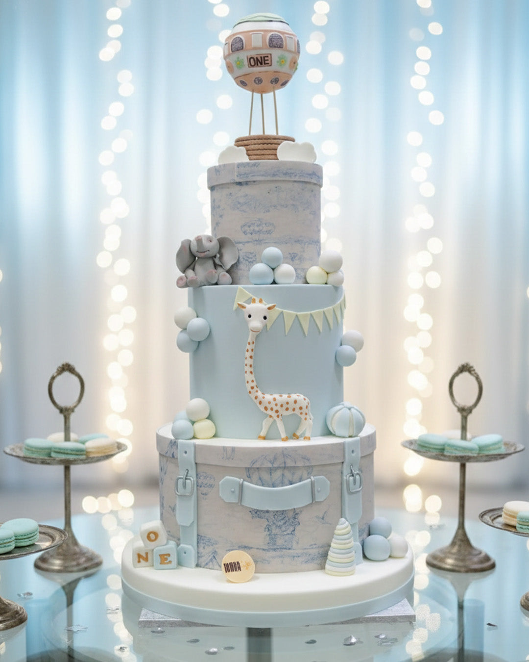 Blue Baby Safari & Carnival Cake Design