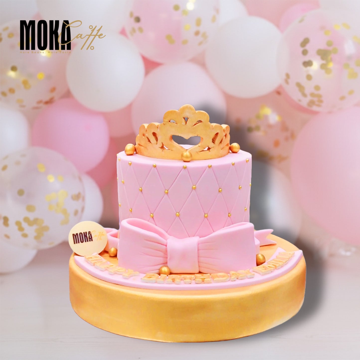 Crown & Pink Ribbon Cake