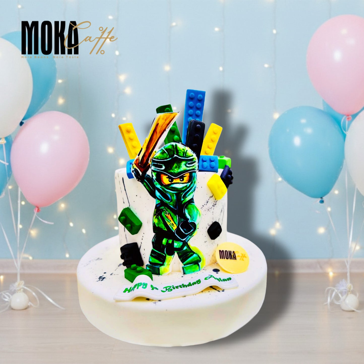 Green Ninja Theme Cake