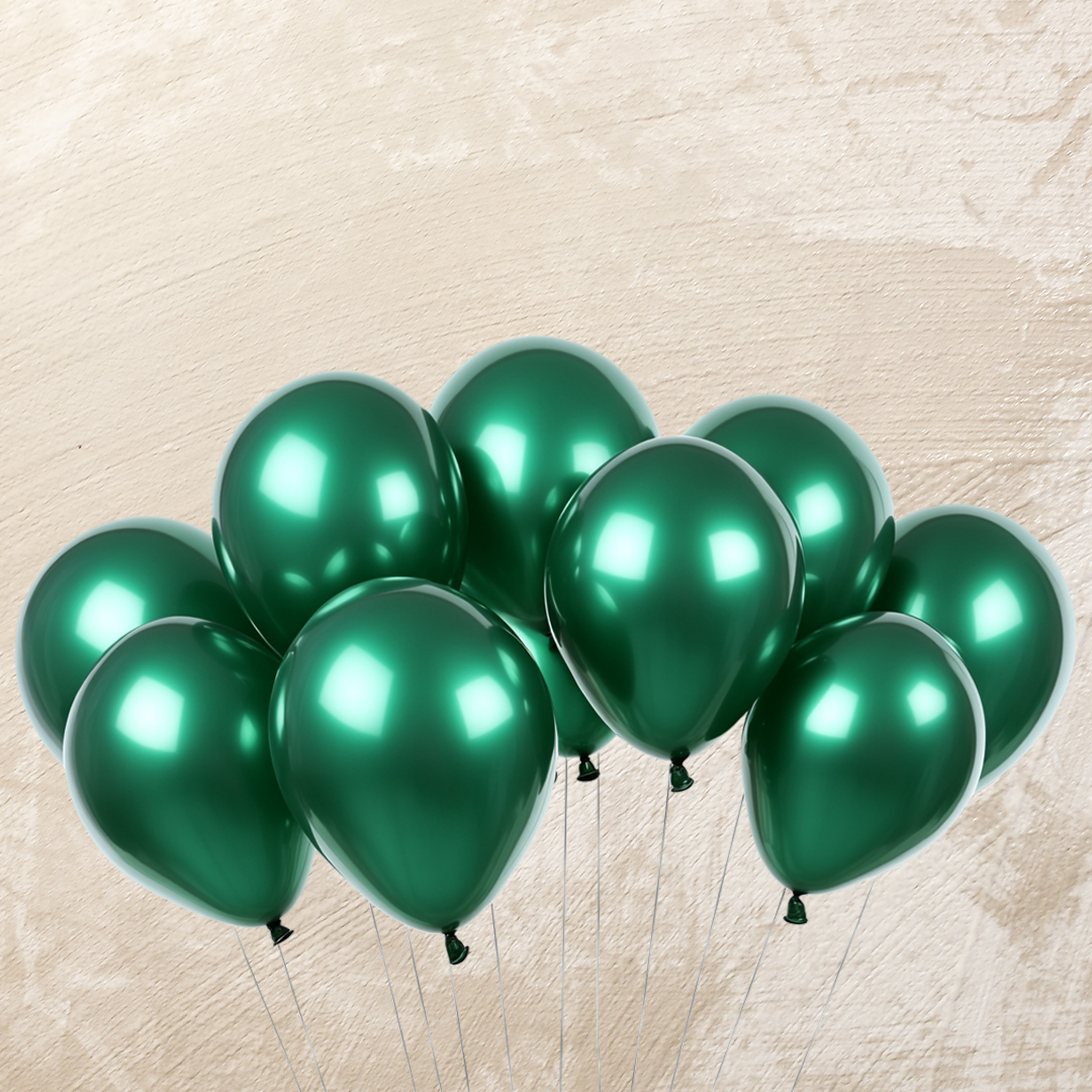 Metallic Green Helium Color Balloons