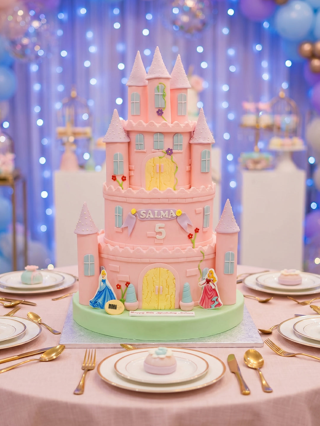 Pink Castle and Princess Cake Design