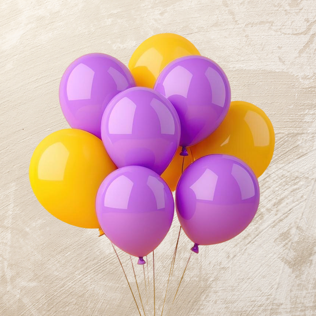 Purple & Yellow Helium Color Balloons