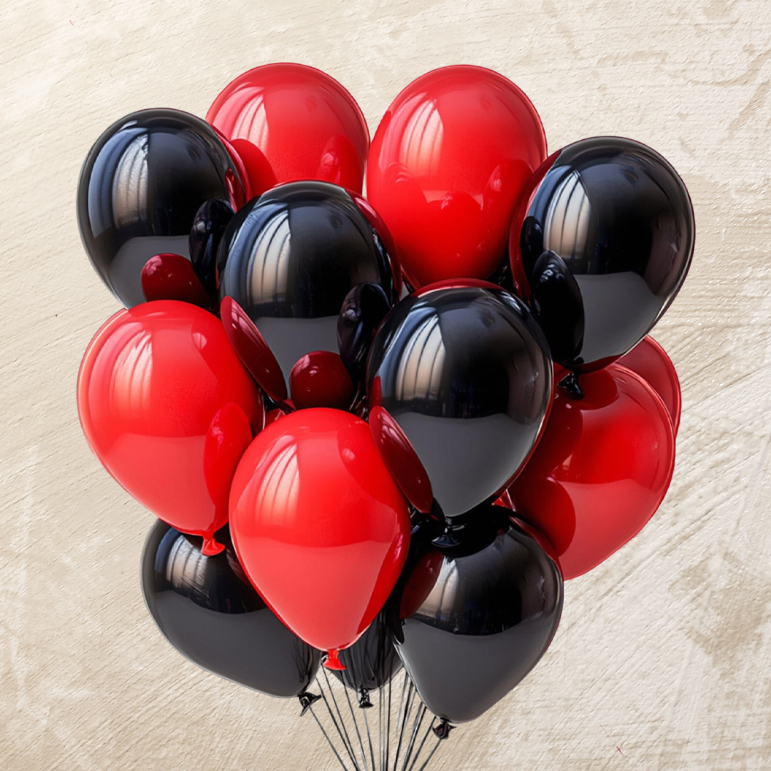 Red & Black Helium Color Balloons