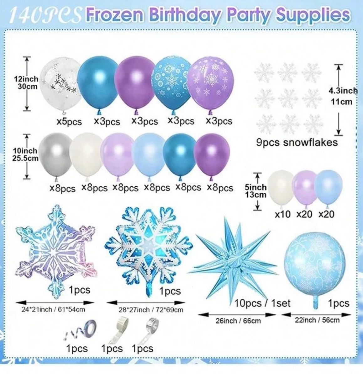 Frozen Theme Balloons Set