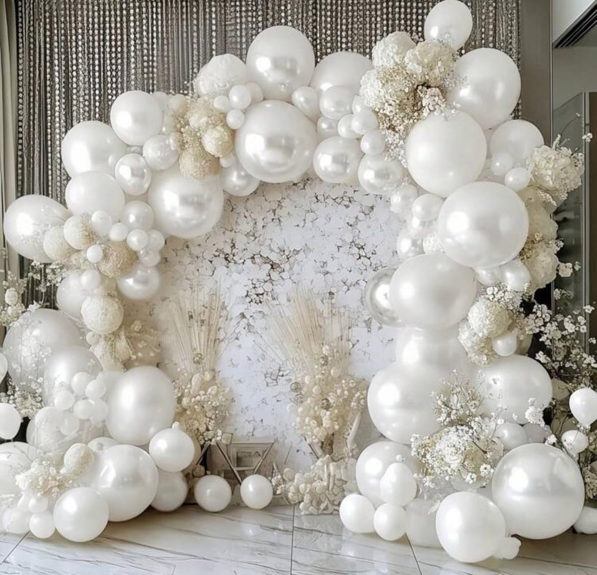 Pearl White Balloons Set