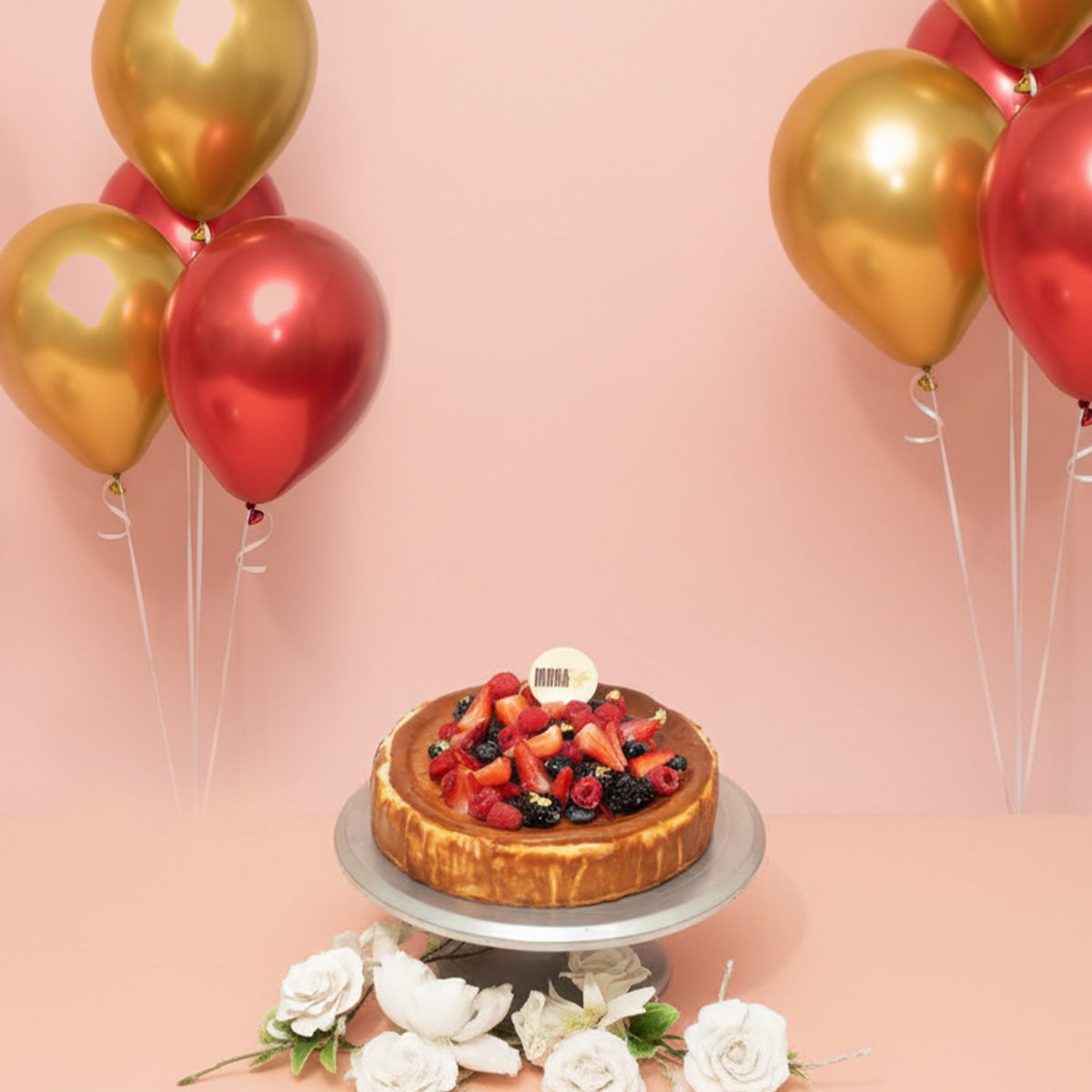 San Sebastian Cheesecake & Helium Balloons Combo