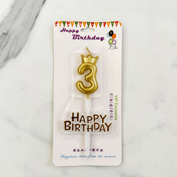 Number Candle Collection Gold
