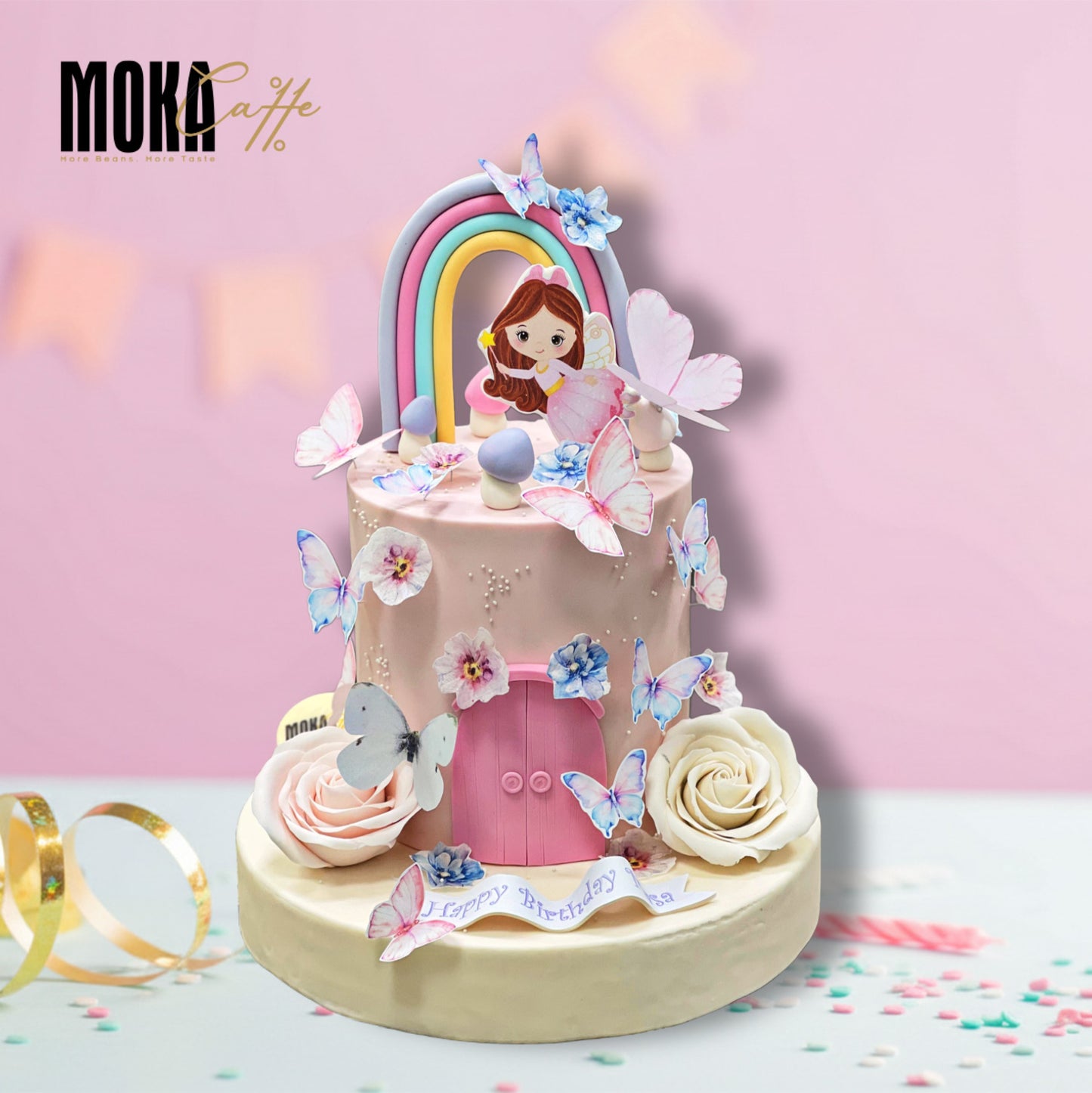 Flower & Butterfly Cake