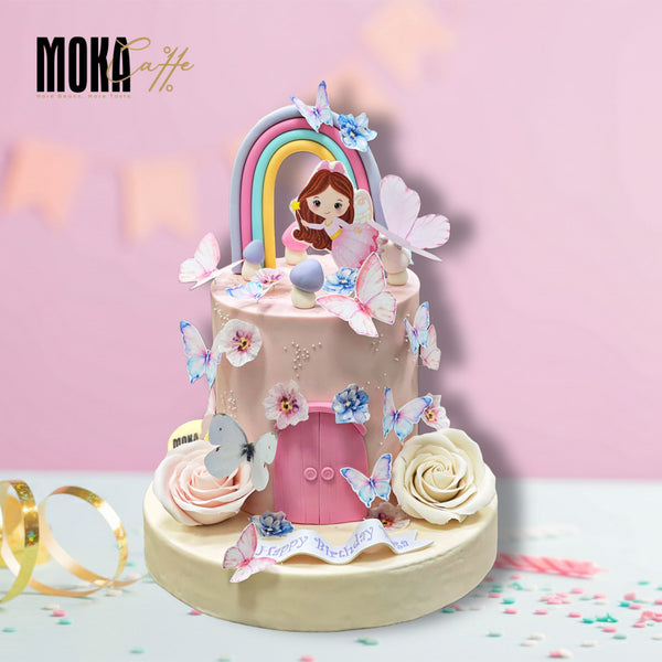 Flower & Butterfly Cake