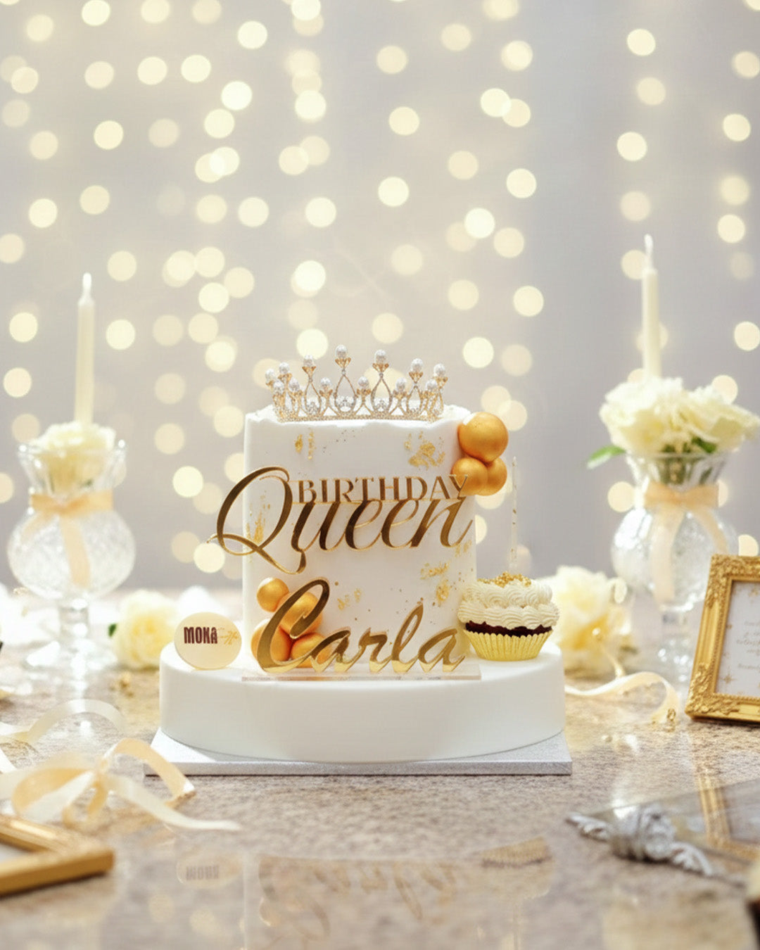 Gold Crown Cake Design