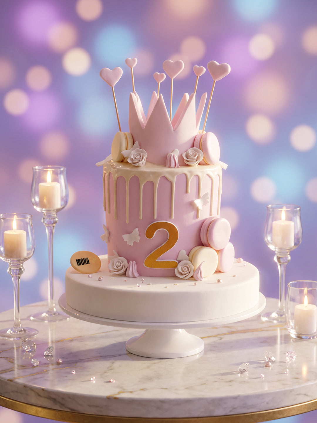 Purple Crown Cake Design