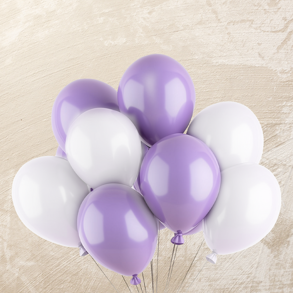 Lavender & White Helium Color Balloons
