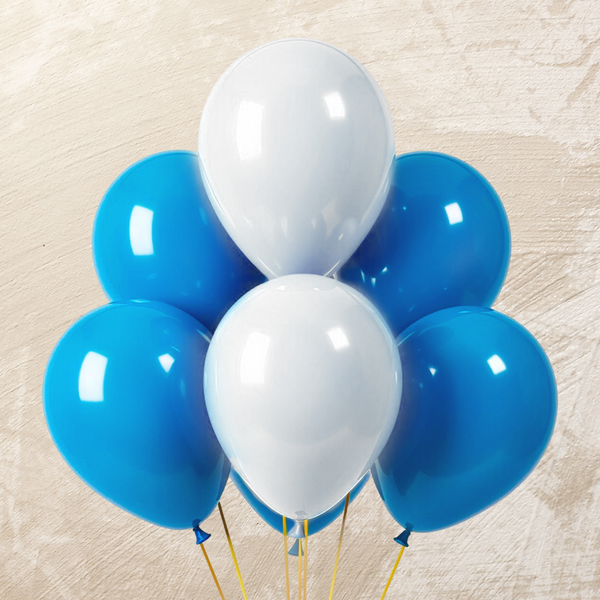 Blue & White Helium Color Balloons