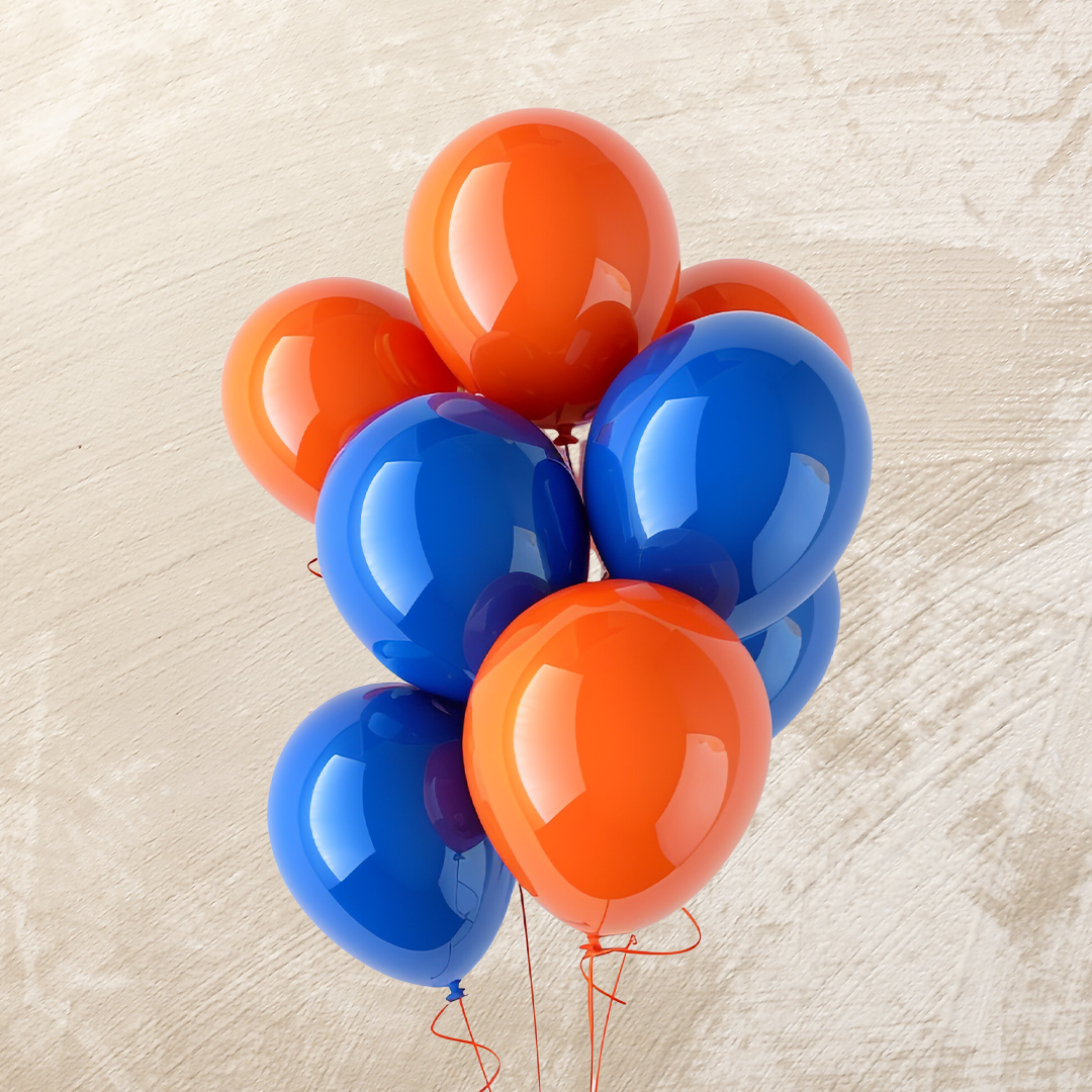 Blue & Orange Green Helium Color Balloons