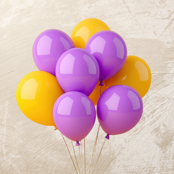 Purple & Yellow Helium Color Balloons