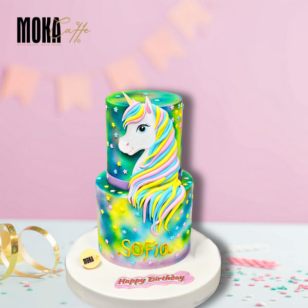 Rainbow Unicorn Cake