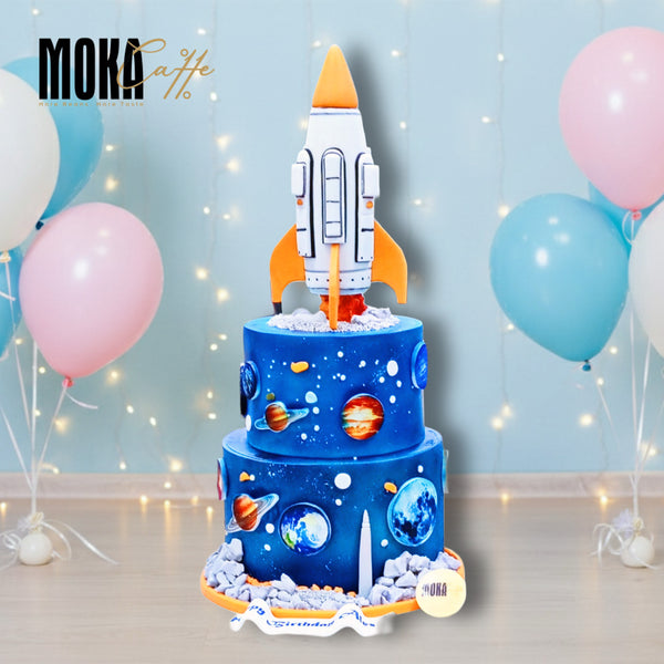 Rocket Spaceship Theme Cake