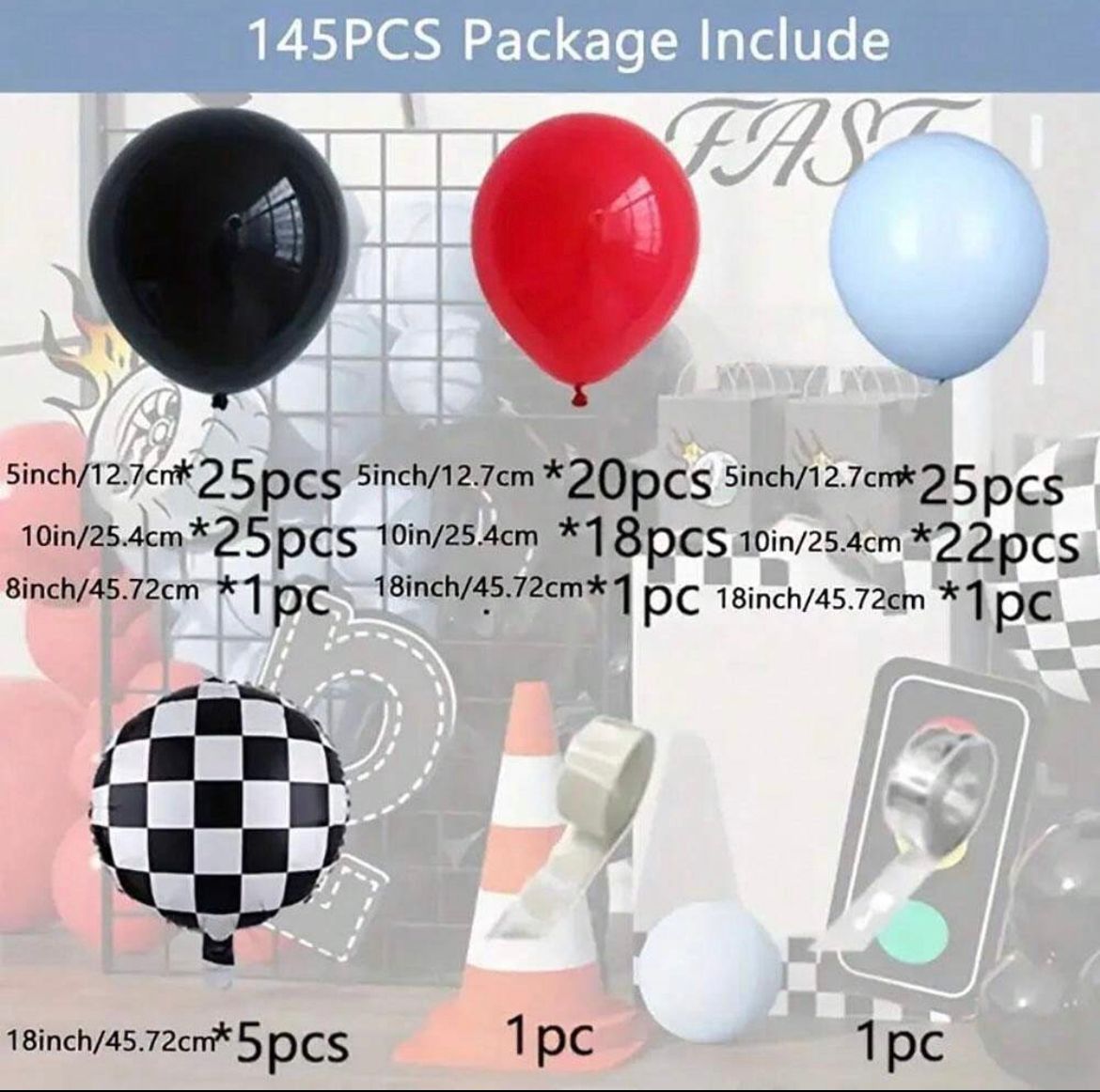 Racing Cars Balloons Set