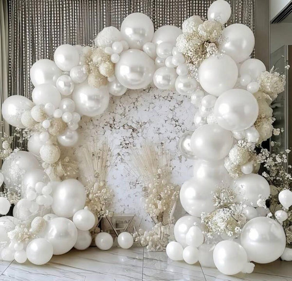 Pearl White Balloons Set