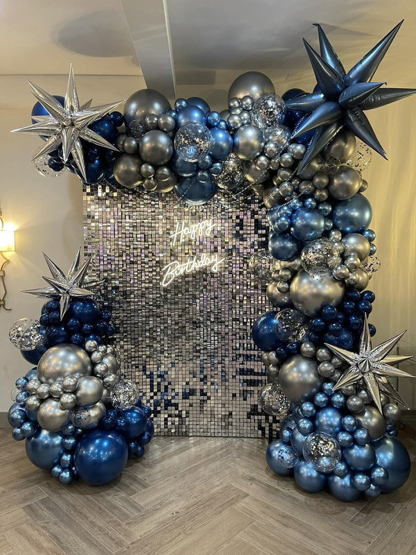Silver & Blue Balloon Theme