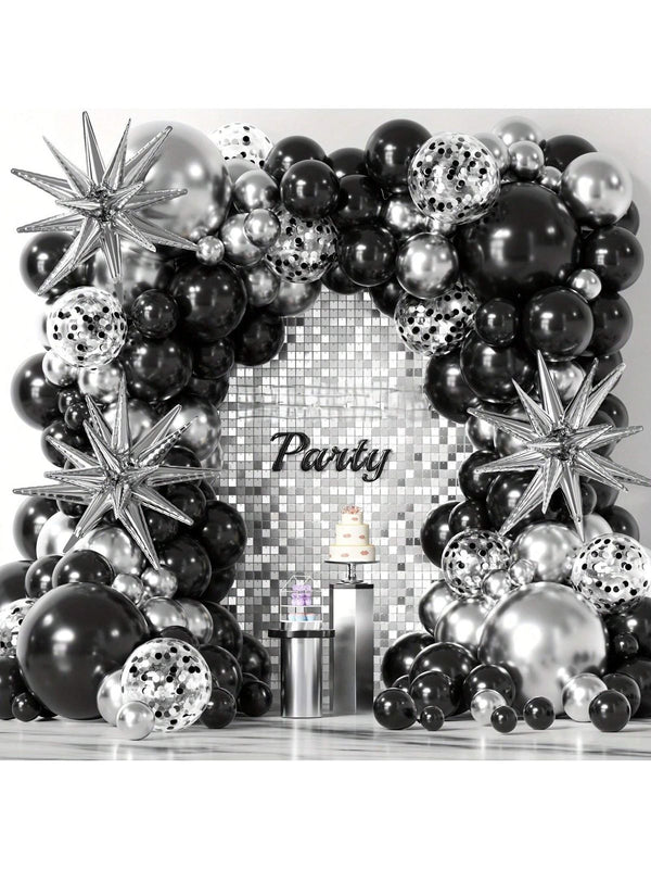 Black & Silver theme Balloon Set